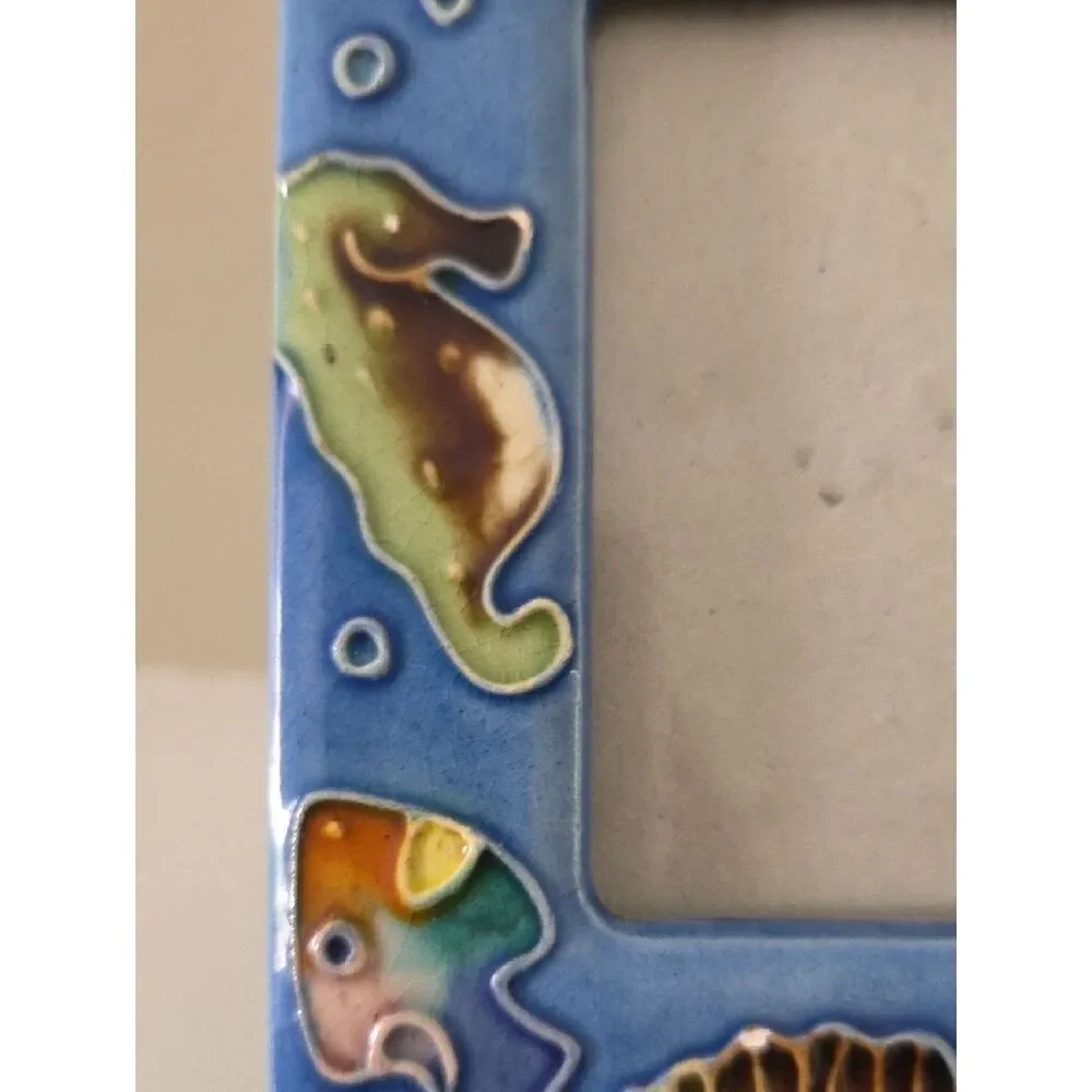 Ceramic Ocean-Themed Photo Frame